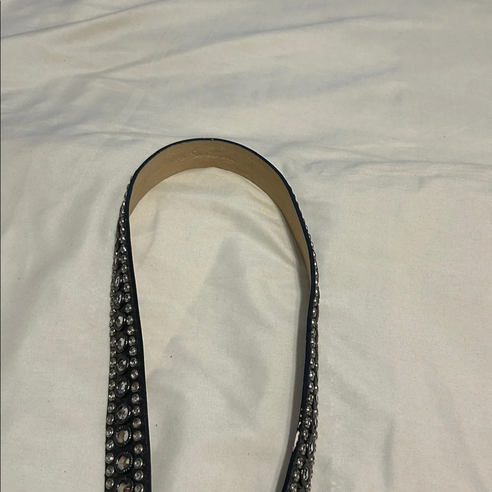 Olga Santini rhinestone leather belt Western Cowgirl